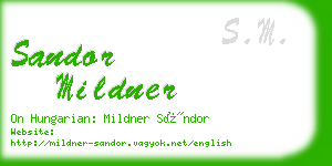 sandor mildner business card